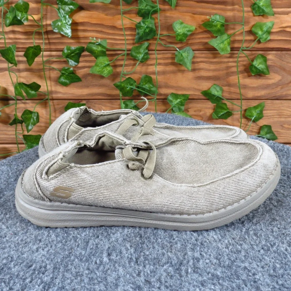Skechers Melson-Raymon Kids‎ Textile Slip-On Casual Shoes Size 3 Beige Comfort